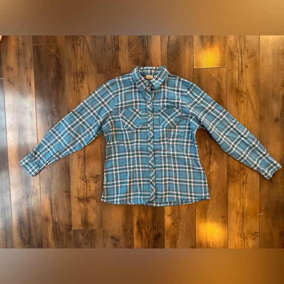 L.L. Bean Tops - L.L.Bean Womens Plaid Flannel Shirt Small Teal Blue Button Down Classic